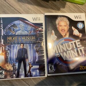 Set 2 Night Museum Battle Smithsonian Minute Win It Nintendo Wii Games Tested